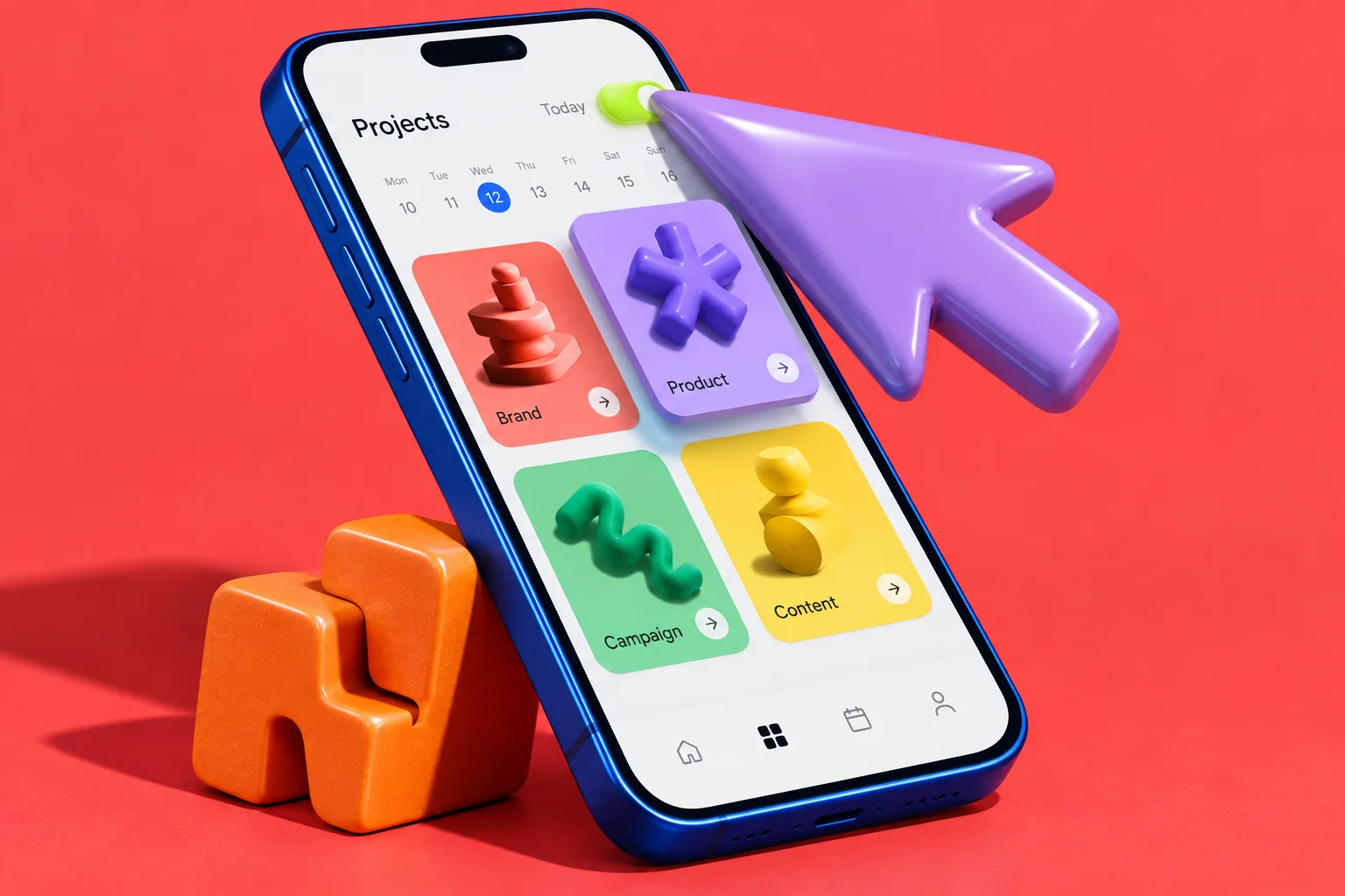 A playful application concept with a dimensional cursor
