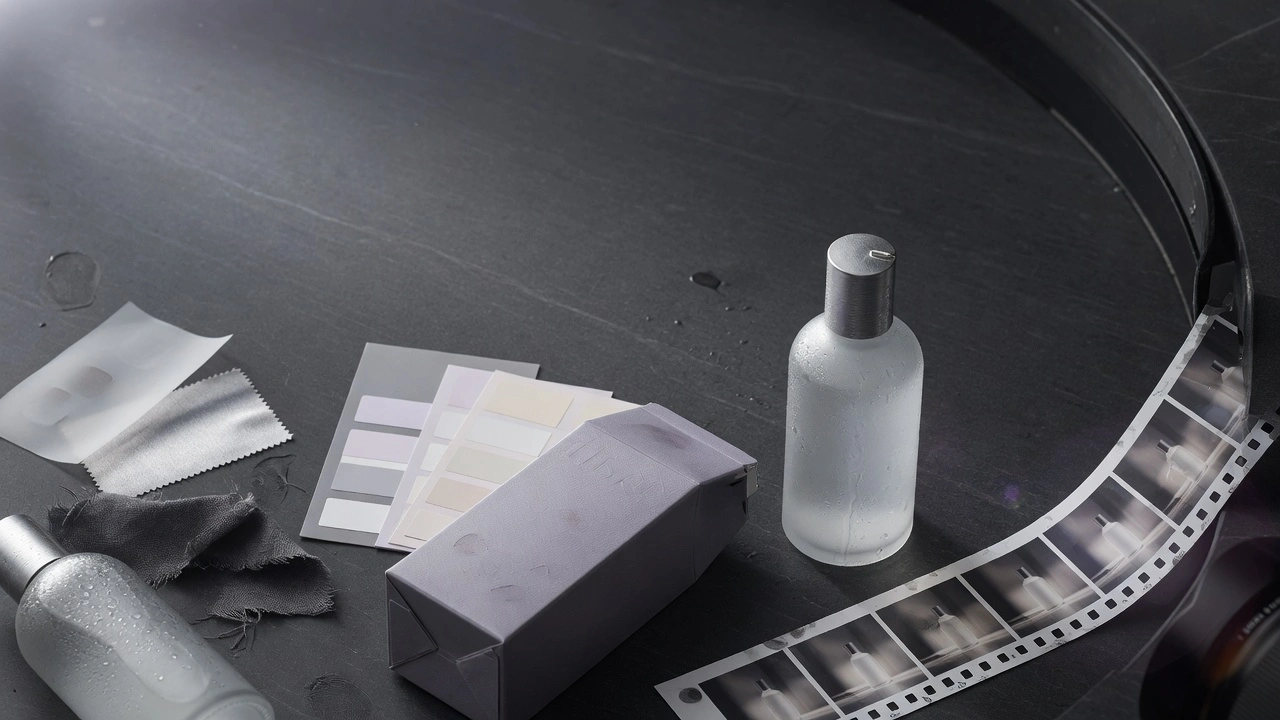 Prémiový produktový launch set s materiály, packagingem a campaign framy